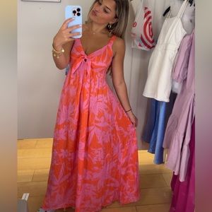 Pink and Orange Maxi Dress